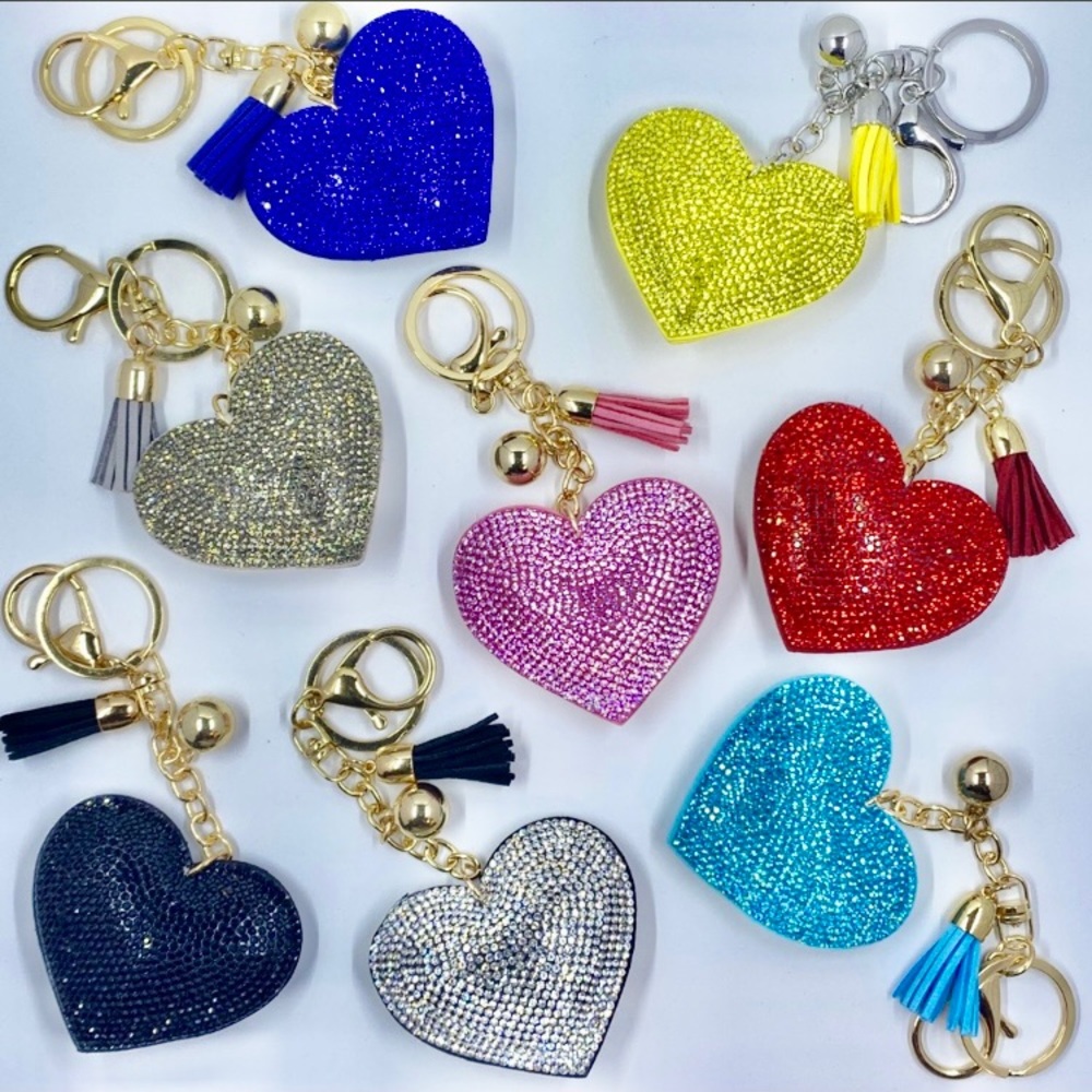 ✨ Heart Crystal Bling Keychains - Picture 1 of 1